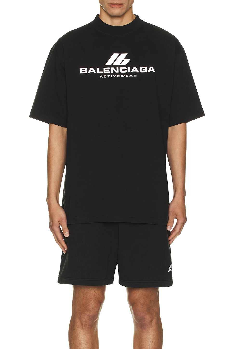 Balenciaga Activewear Logo Oversized T-Shirt – Black / White