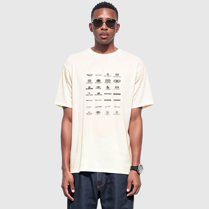 Balenciaga Archives Logos Oversized T-Shirt – Black / White