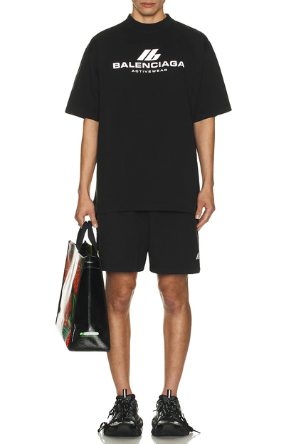 Balenciaga Activewear Logo Oversized T-Shirt – Black / White