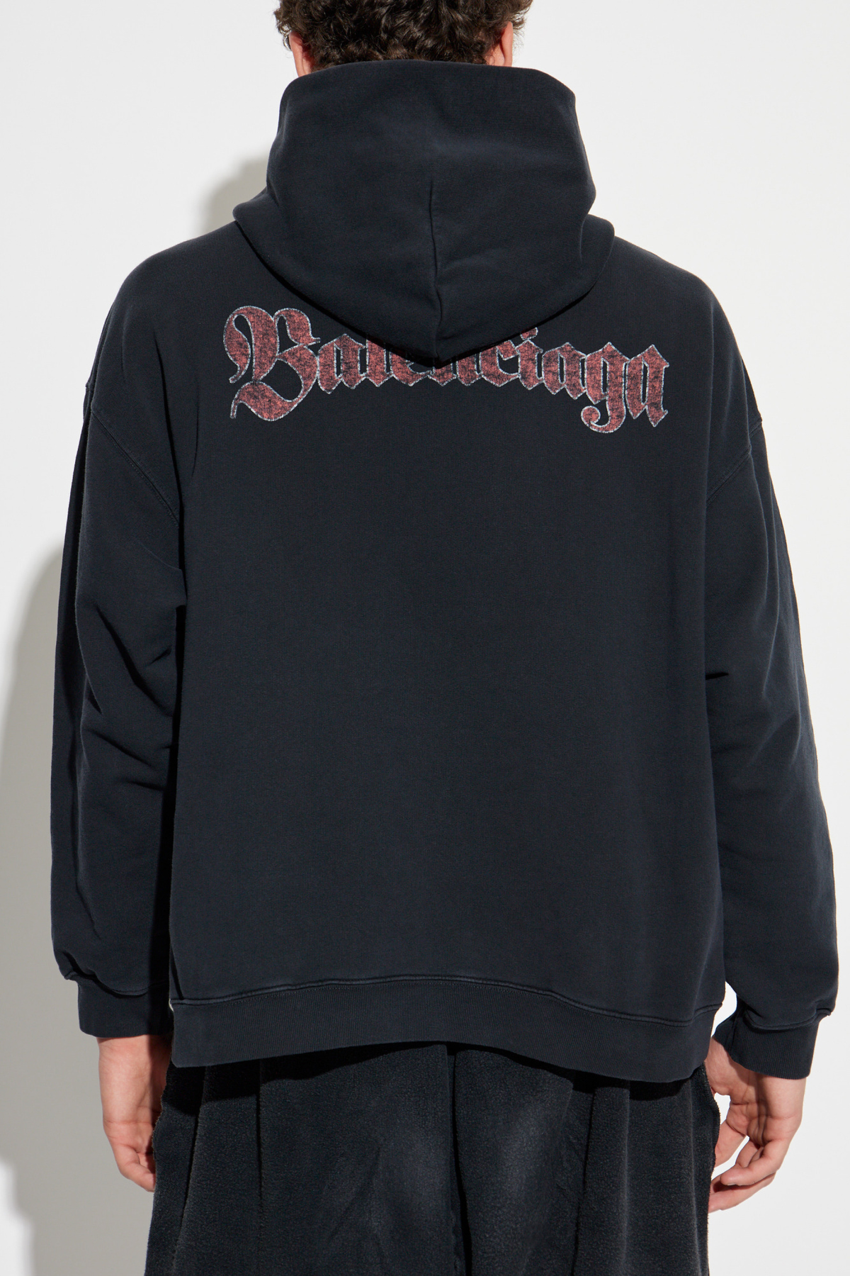 Balenciaga Spiral Crest Hoodie – Dark Navy / Black