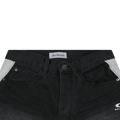 Balenciaga Piping Detail Denim Shorts