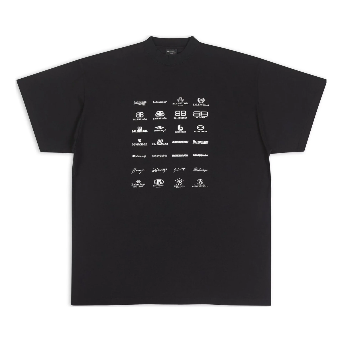 Balenciaga Archives Logos Oversized T-Shirt – Black / White