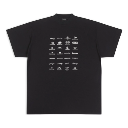 Balenciaga Archives Logos Oversized T-Shirt – Black / White