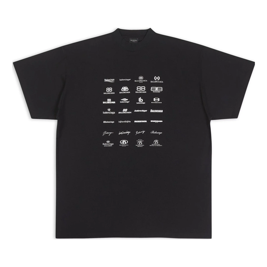 Balenciaga Archives Logos Oversized T-Shirt – Black / White