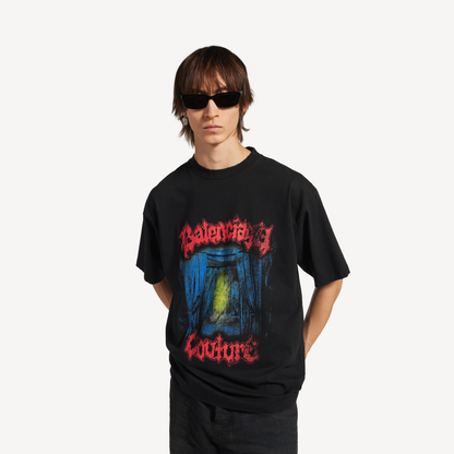 Balenciaga Salon de Couture Medium Fit T-Shirt – Black