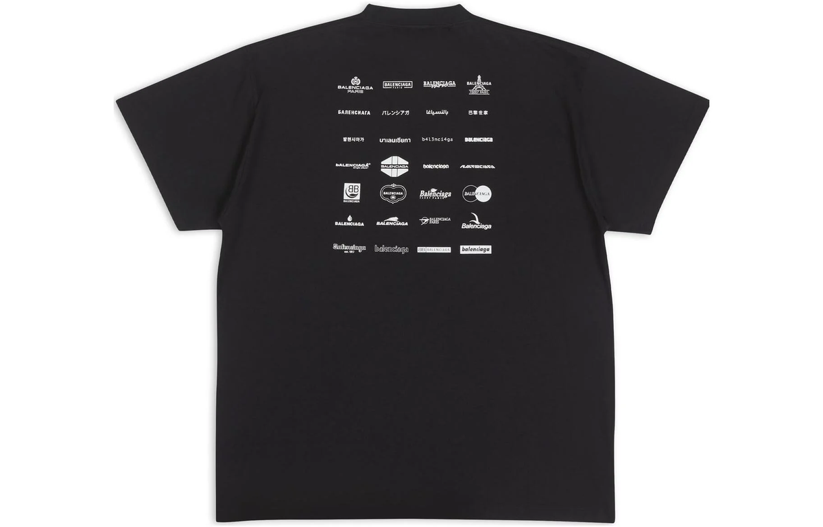 Balenciaga Archives Logos Oversized T-Shirt – Black / White