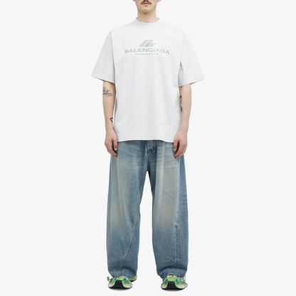 Balenciaga Activewear Logo Oversized T-Shirt – Black / White