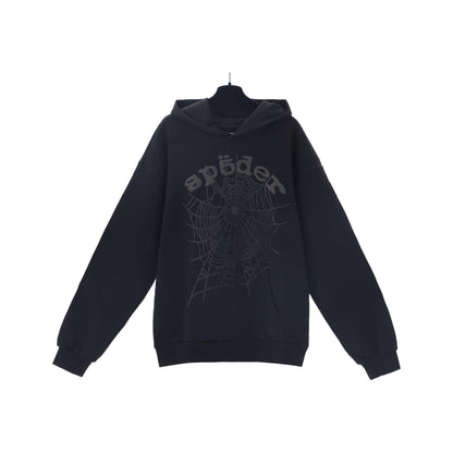Sp5der OG Web Hoodie – Black / Tonal