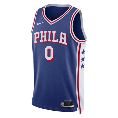 Nike Dri-FIT NBA Tyrese Maxey Philadelphia 76ers 2023/24 Icon Edition Swingman Jersey #0 – DX8620-403