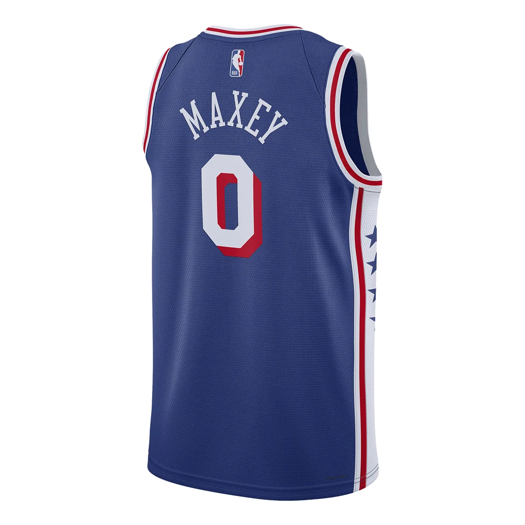 Nike Dri-FIT NBA Tyrese Maxey Philadelphia 76ers 2023/24 Icon Edition Swingman Jersey #0 – DX8620-403