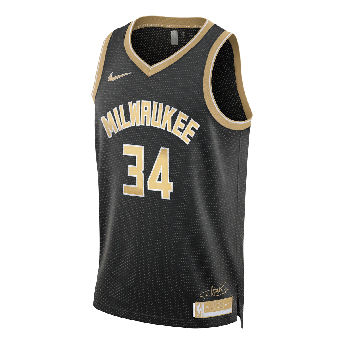 Nike Dri-FIT Giannis Antetokounmpo Milwaukee Bucks 2024 Select Series Swingman Jersey 'Black Gold'