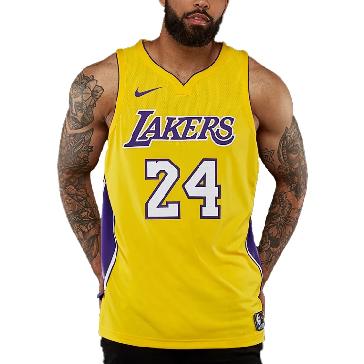 Nike NBA Kobe #24 Los Angeles Lakers Icon Edition Authentic Jersey - Yellow AQ2107-728