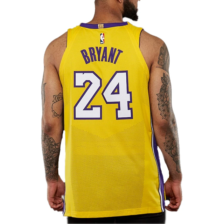 Nike NBA Kobe #24 Los Angeles Lakers Icon Edition Authentic Jersey - Yellow AQ2107-728