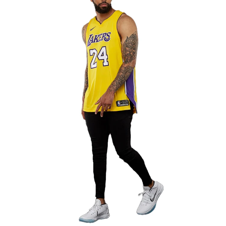 Nike NBA Kobe #24 Los Angeles Lakers Icon Edition Authentic Jersey - Yellow AQ2107-728