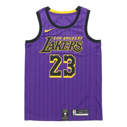 Nike NBA LeBron James #23 Los Angeles Lakers City Version Fan Edition Swingman Jersey - Purple - AJ4618-510