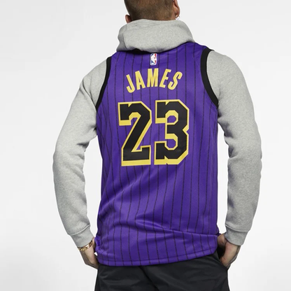 Nike NBA LeBron James #23 Los Angeles Lakers City Version Fan Edition Swingman Jersey - Purple - AJ4618-510