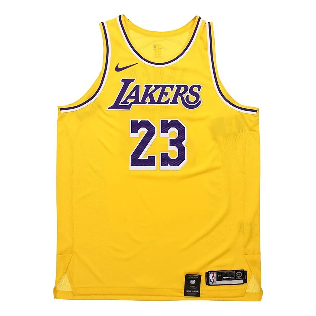 Nike NBA LeBron James Los Angeles Lakers AU Player Edition Connected Jersey - Yellow AA7265-735