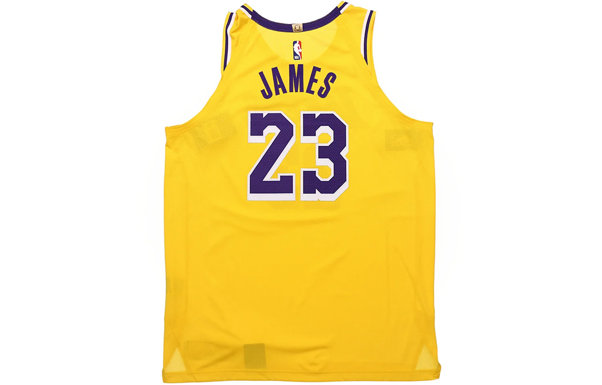 Nike NBA LeBron James Los Angeles Lakers AU Player Edition Connected Jersey - Yellow AA7265-735