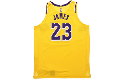 Nike NBA LeBron James Los Angeles Lakers AU Player Edition Connected Jersey - Yellow AA7265-735