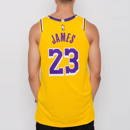 Nike NBA LeBron James Los Angeles Lakers AU Player Edition Connected Jersey - Yellow AA7265-735