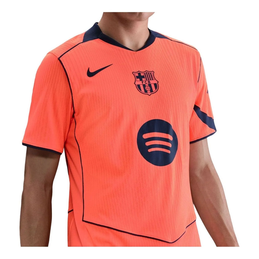 Nike x F.C. Barcelona 2025/26 Match Third Dri-FIT ADV Total 90 Authentic T-Shirt - Bright Mango / Midnight Navy HM3193-855