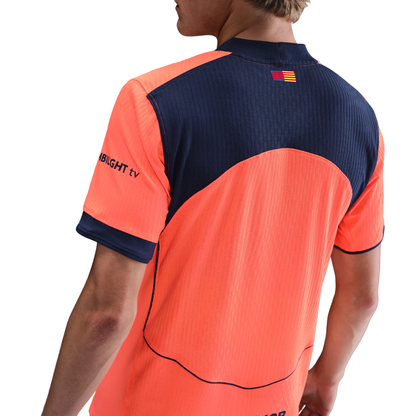 Nike x F.C. Barcelona 2025/26 Match Third Dri-FIT ADV Total 90 Authentic T-Shirt - Bright Mango / Midnight Navy HM3193-855