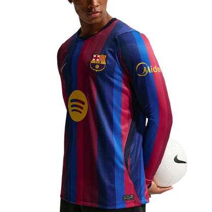 Nike x F.C. Barcelona 2026/27 Stadium Home Dri-FIT Replica T-Shirt - Deep Garnet / Blue Void / Mineral Yellow - IR0044-683