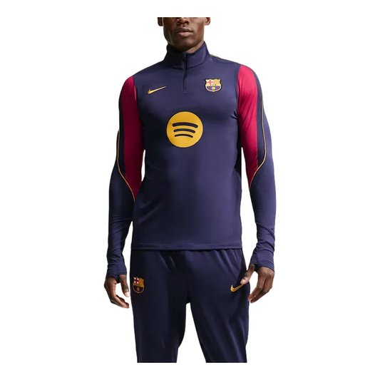 Nike x F.C. Barcelona Strike Dri-FIT Knit Drill T-Shirt - Blackened Blue / Mineral Yellow II3253-401