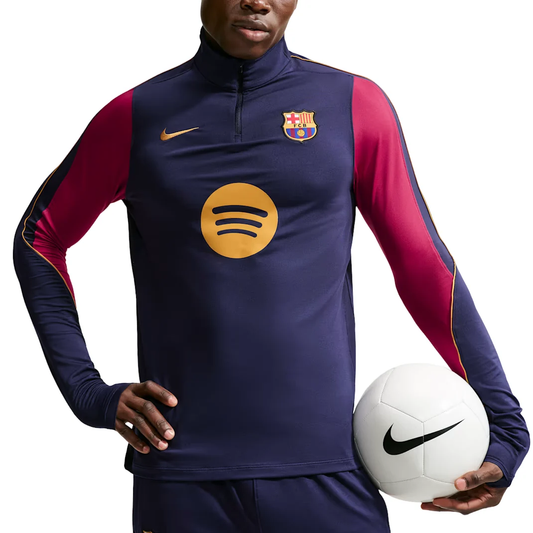 Nike x F.C. Barcelona Strike Dri-FIT Knit Drill T-Shirt - Blackened Blue / Mineral Yellow II3253-401