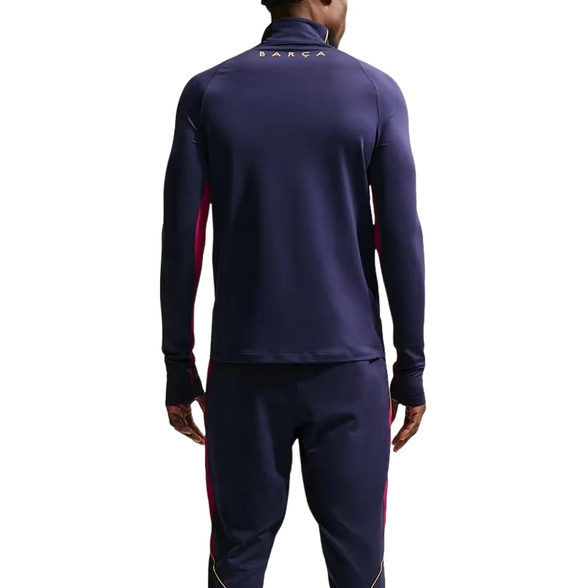 Nike x F.C. Barcelona Strike Dri-FIT Knit Drill T-Shirt - Blackened Blue / Mineral Yellow II3253-401