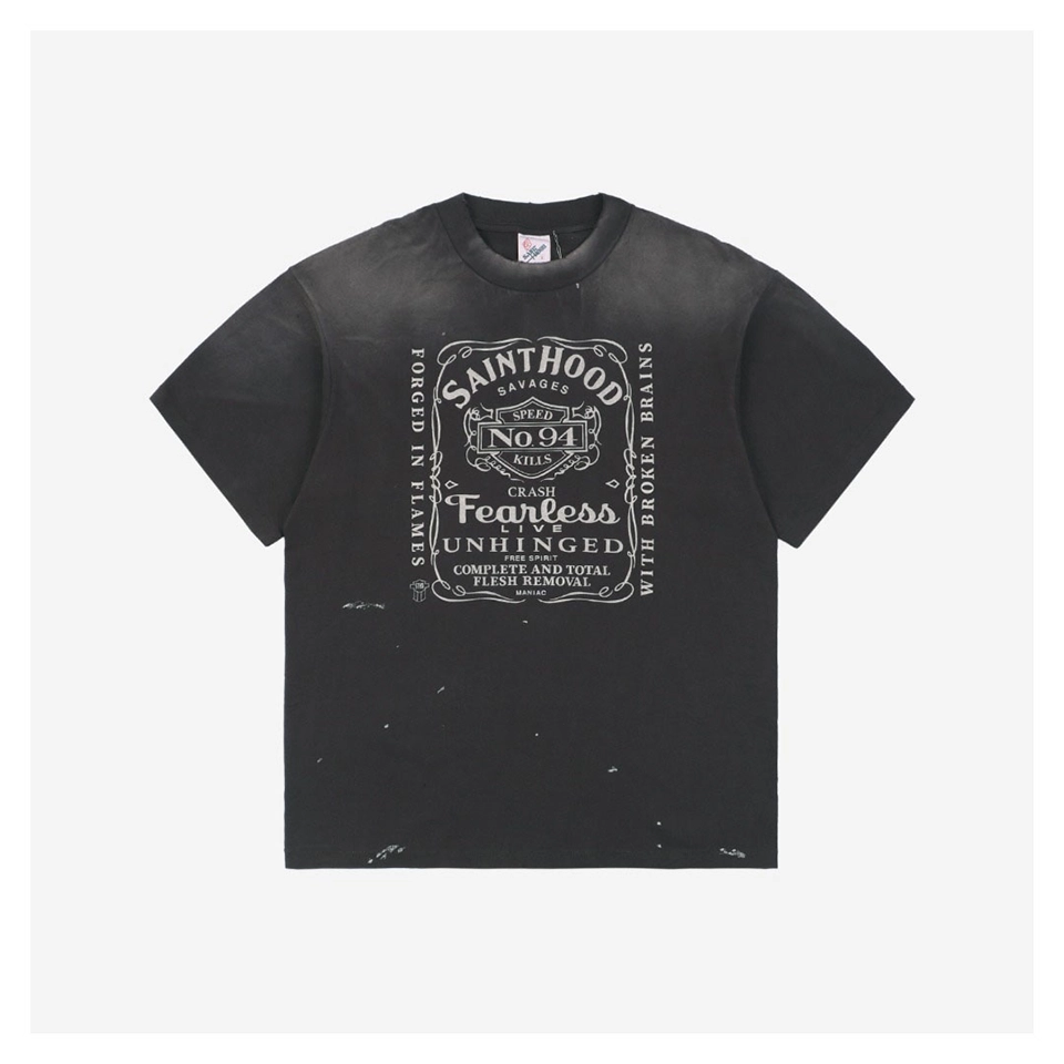 Saint Michael Whiskey Skull Graphic S/S T-Shirt