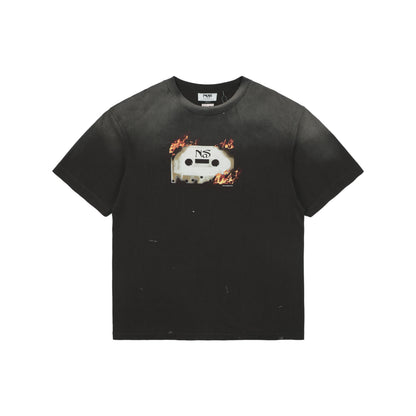 Saint Michael x Nas Printed Cotton-Jersey S/S T-Shirt – Gray