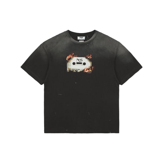 Saint Michael x Nas Printed Cotton-Jersey S/S T-Shirt – Gray