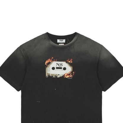 Saint Michael x Nas Printed Cotton-Jersey S/S T-Shirt – Gray