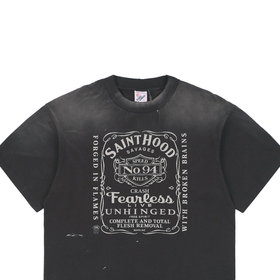 Saint Michael Whiskey Skull Graphic S/S T-Shirt