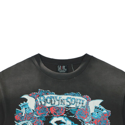 Saint Michael Body N Soul S/S T-Shirt – Washed Black