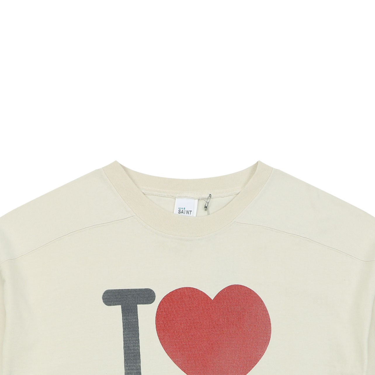 Saint Michael "I Love SAINT" Graphic T-Shirt – Cream