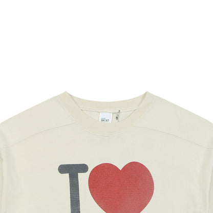 Saint Michael "I Love SAINT" Graphic T-Shirt – Cream