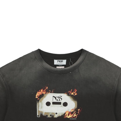 Saint Michael x Nas Printed Cotton-Jersey S/S T-Shirt – Gray