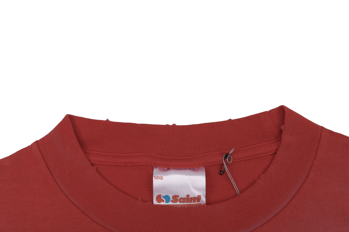 Saint Michael "SAINT!" Cloud & Lightning Bolt Graphic T-Shirt – Washed Red
