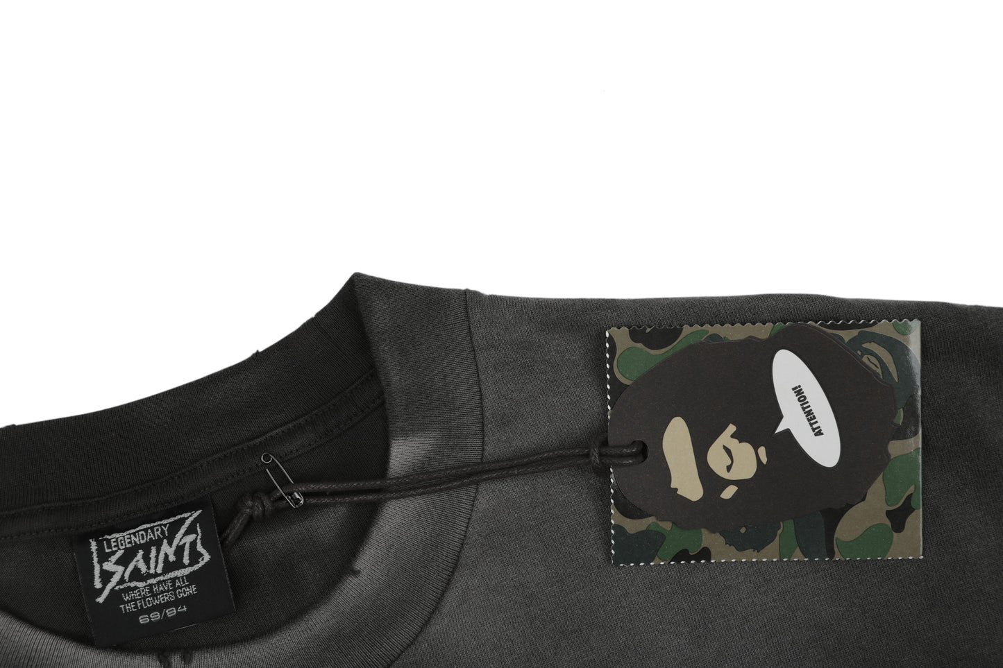 Saint Michael × A BATHING APE® BAPE S/S T-Shirt – Always Love – Black