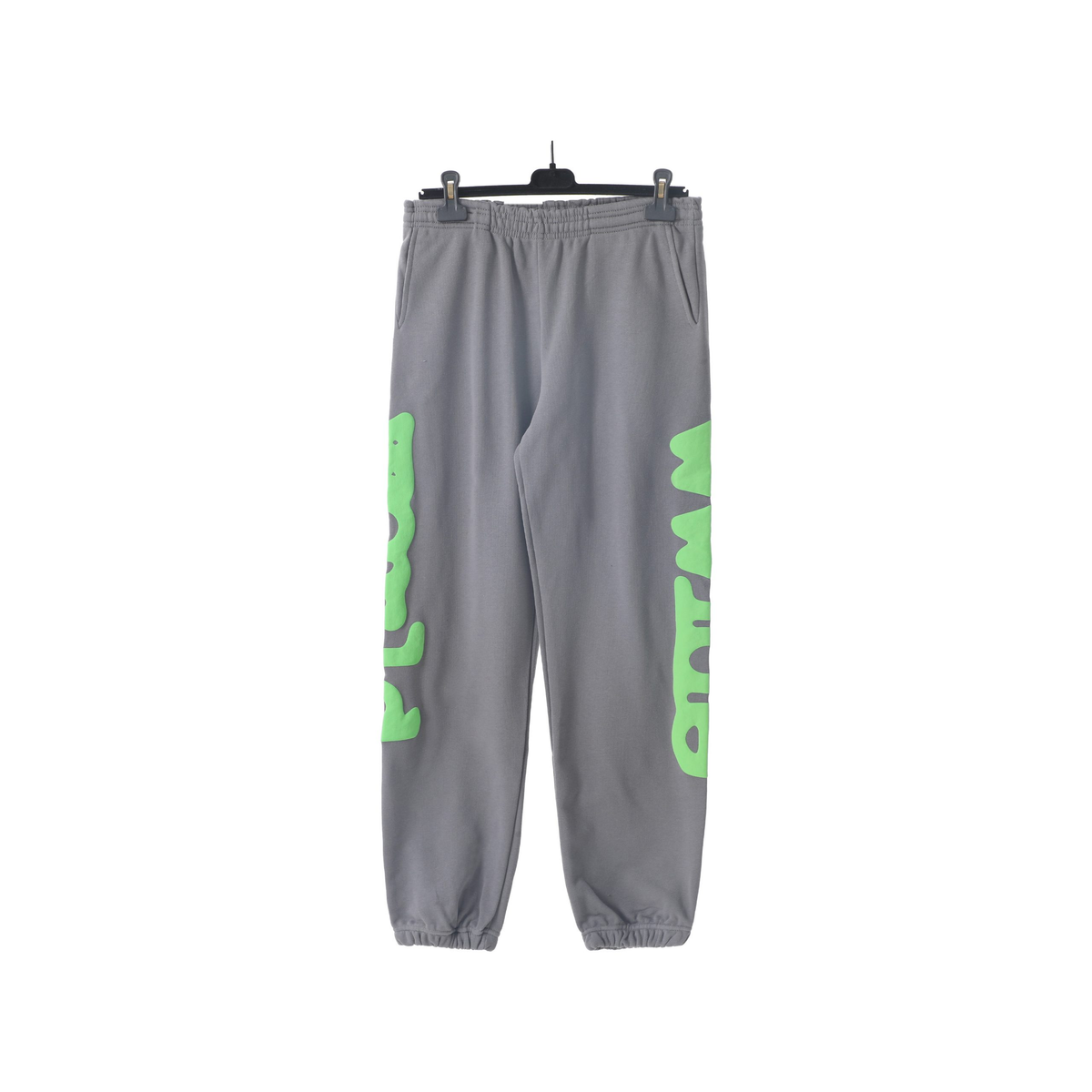 Sp5der Side Leg Logo Sweatpant – Grey / Neon Green