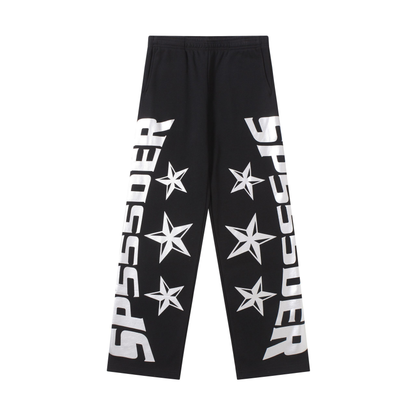 Sp5der Star Wide-Leg Pant – Black / White