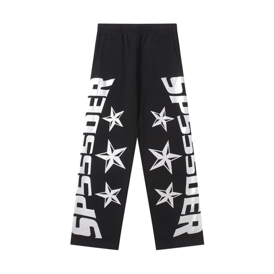 Sp5der Star Wide-Leg Pant – Black / White