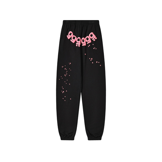 Sp5der Star Logo Sweatpant – Black / Pink