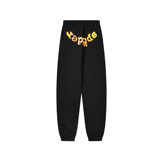 Sp5der Flame Logo Sweatpant – Black / Fire